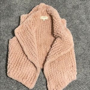 Fluffy pink vest
